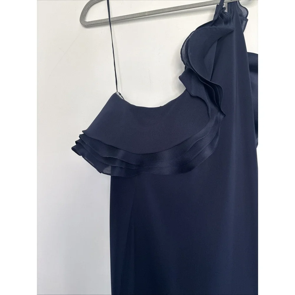 badgley mischka dress Size 12 Navy Cocktail Off The Shoulder